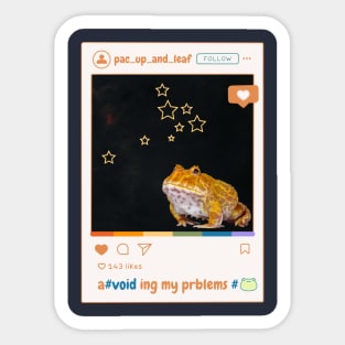 A Voiding My Problems Frog Social Media Post Sticker